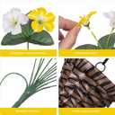 HyeFlora Artificial Flowers with Basket for Outdoors, 3pcs Faux Hanging Morning Glory Silk Fake Flowers Lifelike Plants UV Resistant Flowers for Outside Planter Patio Garden Porch Decor (Yellow)