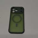 BERFY for iPhone 17 Pro Max Case, Compatible with MagSafe, Built-in Privacy Screen Protector, Camera Protection, Shockproof ", Translucent Deep Green