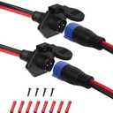 Trolling Motor Plugs for Minn Kota 12V/24V/36V/48V 2-Wire 8 Gauge 50A Trolling Motor Plug Receptacle Set for Marine Boat Down Rigger Fishing Reel,Male & Female Waterproof Quick Connect (2-Prong,Straight (2pk blue))