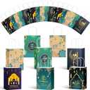 Cholemy 30 Pcs Eid Mubarak Gift Paper Bags with Handles Ramadan Gift Muslim Party Goody Treat Bags for Eid Mubarak Holiday Party Favor Supplies Decor Candy Gifts
