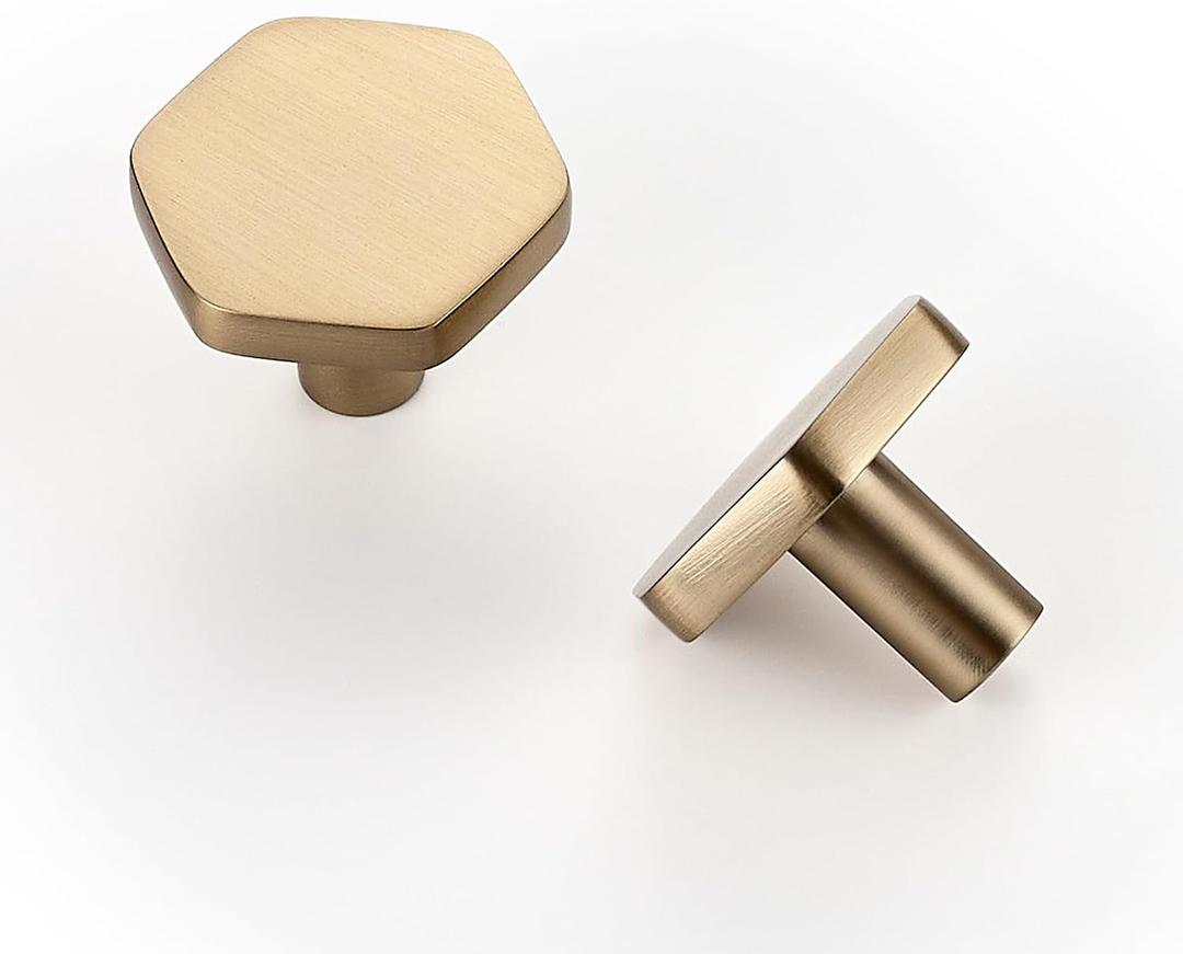HOME EDIT 30 Pack Champagne Bronze Solid Kitchen Cabinet Knobs, Zinc Alloy Door Knobs, Cabinet Hardware, Gold Dresser, Drawer Knobs, Drawer Pulls