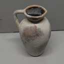 PORCER 9.3 Inch Antique Ceramic Vase, Terracotta Vase with Handle, Tuscan Decor Farmhouse Decorative Vase, Rustic Vase for Home Decor, Living Room, Entryway, Wedding - Distressed Design, Gray