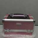 Joligrace Makeup Train Case Makeup Case Organizer Portable Cosmetic Box Storage with 2 Trays Mirror Locking Make Up Travel Case for Nail Kits Cosmetics Craft Traveling Makeup Box Mermaid Pink