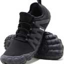 Weweya Barefoot Shoes Men Minimalist Running Cross Training Shoe (9.5, Black)