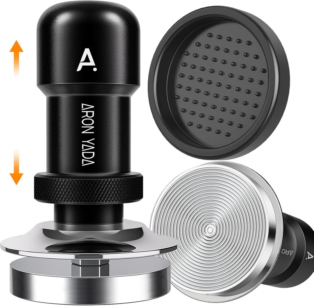 Espresso Tamper 53mm - 30LB Auto-Calibrated Coffee Tamper with Silicone Mat,Coffee Tamper with 2 Spring 100% Stainless Steel Base Fits for Delonghi Series and Other 53mm Portafilter