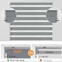 LazBlinds No Tools No Drill Cordless Zebra Blinds for Windows, Dual Layer Light Control for Day and Night, Light Filtering Privacy Roller Blinds and Shades for Home, 22" W x 48" H, Grey