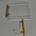 Acrylic Scalloped Tray with Magnetic Mat and Bronze Handles Clear Rectangular and Includes Anti-Slip Pads(8 * 8 * 2"- Handles)