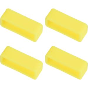 Uxcell Watch Band Strap Loops, Rubber Replacement Fastener Rings Silicone Watch Holder Keeper for 22mm Width Watch Band, Yellow 4 Pcs