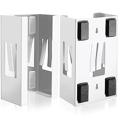 Lounsweer 2 Pcs Magnetic Gloves Dispenser Holders Wall Mount Boxes of Gloves Commercial Quality Towels Wipes Paper Tissue Box Holder Kitchen Fridge Office Workshops Garage Tool Hospital (White)