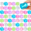 Poen 50 Pcs 0.98 x 0.98 inches Stress Cube Toys Party Favors Gifts Fidget Stress Relief Sensory Cube Toys for Adults, Random Colors (Classic Color)