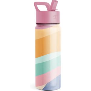 Simple Modern Kids Summit Water Bottle with Straw Lid | Vacuum Insulated Stainless Steel | Reusable Leak Proof BPA-Free Cup for School | 20oz, Pink Sedona
