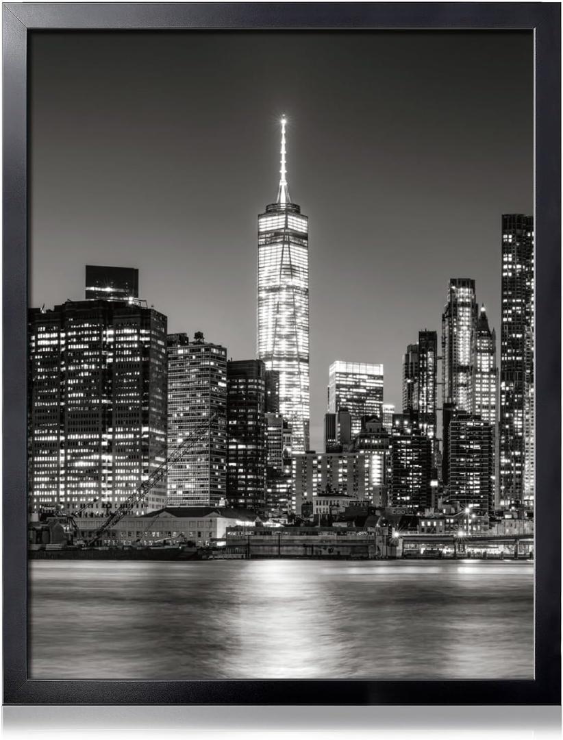 Annecy 20x28 Picture Frame Black（1 Pack）, 20x28 Picture Frame for Wall Decoration, Classic Black Minimalist Style Suitable for Decorating Houses, Offices, Hotels