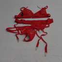 RSLOVE Women Lingerie Sets with Garter Belt 3 Piece Lace Teddy Babydoll Bodysuit M