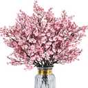Babys Breath Artificial Flowers, 8 Bundles Cherry Blossom Pink Real Touch Fake Silk Flowers Bulk for Vase Home Office Wedding Spring Indoor Outdoor Centerpiece Table Mother's Day Decorations