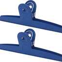 GUKBIAY Extra Large Bull Clips 2 Pack 12 Inch Blue Jumbo Stainless Steel Clips Paper Clamps Holder for Drawing Board Poster Clamping Bag