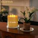 NUPTIO Glass Candle Plate for Home Set of 2 Large Pillar Candle Tray - 7 inch Diameter Round Candle Dish for Home Wedding Party Easter Table Centerpiece