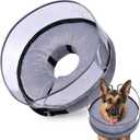 BARKLESS Dog Cone, Inflatable Dog Cone After Surgery for Large Breeds, Soft Surgery Collar with Enhanced Anti-Licking Guard Shield for Pets, Patented Protective Donut Collar (Large (Neck: 14"-18"), Grey)