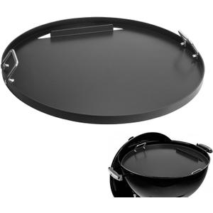 Full Size Griddle Inserts for Weber 22" Charcoal Grills, Flat Top Griddle for Weber 22" Original Kettle, Master-Touch and Performer Deluxe Charcoal Grill, Compatible Other 22 inch Round Grills