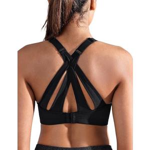ZeroBound Women's High Impact Sports Bra Criss-Cross Back Full Coverage 36C