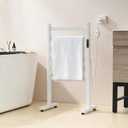 Freestanding 6‑Bar Electric Towel Warmer Rack for Bathroom, White