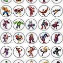 30 x Edible Cupcake Toppers – Heroic Super Squad Inspired Collection of Edible Cake Decorations