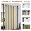 Room Divider Rod, Curtain Rod No Drilling Partition Room Dividers Tension Rod, 4-10ft (H) 48-72inch(W) Floor to Ceiling Room White