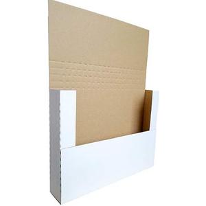 200 Pack 11 1/8" x 8 5/8" x 2" Cardboard Easy-Fold Shipping Box Mailers, Letter-Size Height Adjustable for Comics Books Photos, White (EM1182-200)