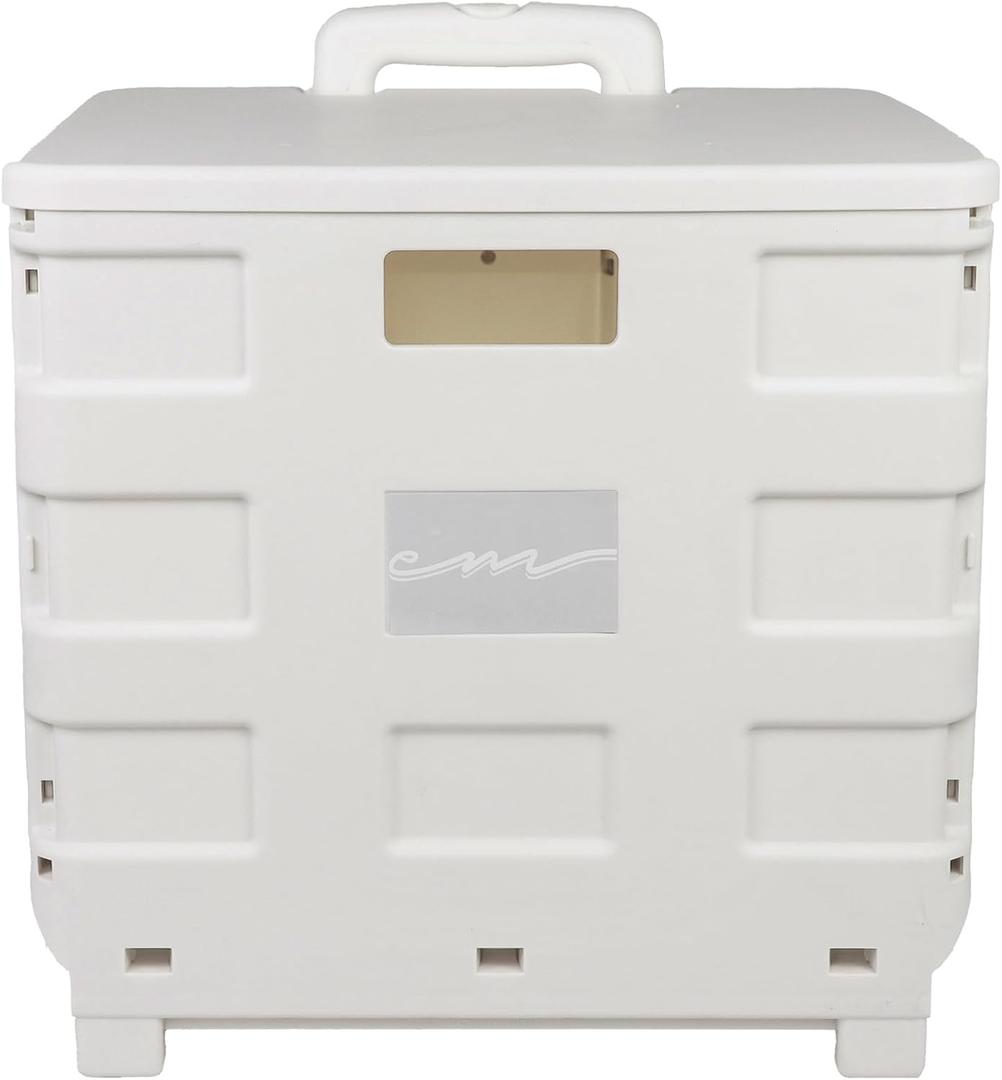 Everything Mary Collapsible Plastic Rolling Cart for Crafts & Hobby Supplies, Ivory