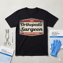 Funny Profession Quote Vintage Orthopedic Surgeon T-Shirt (Large, Black)