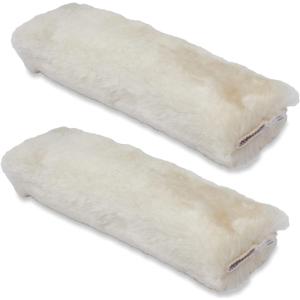 Andalus Brands 2 Pack Genuine Merino Wool Sheepskin Seat Belt Cover  Soft Shoulder Pad, Neck Cushion Protector  Authentic Car Accessories (Pearl)