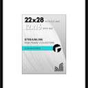 Americanflat 22x28 Poster Frame with Polished Plexiglass - Use as 12x16 Frame with Mat or Display 22x28 Photo Without Mat - Signature Collection - Thin Picture Frames for Wall Display - Black