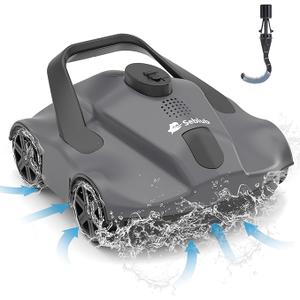 Robotic Pool Cleaner2024 Newest Powerful Suction, 1076 Sq.Ft Coverage, 130mins Runtime, Automatic Route Planning, Seblub Cordless Pool Vacuum for Above Ground/Inground Pools (Basic Version)