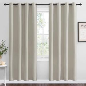 NICETOWN Natural Room Darkening Curtains 78" Long for Boho Farmhouse Home Decoration, Window Treatment Total Privacy Drape Panels for Bedroom Living Room Guest Room (55" Wide, Set of 2)