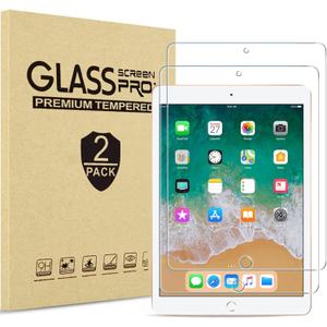 ProCase 2 Pack Screen Protector for iPad 6th/ 5th 9.7", iPad Air 2/ Air 1, iPad Pro 9.7 2016, Tempered Glass Film Guard for A1893 A1954 A1822 A1823 A1673 A1566 A1474