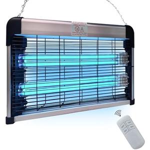 BAIMNOCM UV Light with Ozone 76 Watts (2x38W), UVC Disinfection Lamp w/Remote Control, Odor and Dust Mite Removal, Ultraviolet Light for Kitchen/Basement/Bathroom Black