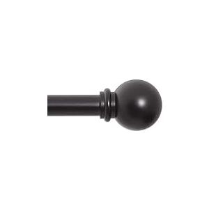 5/8" Black Tension Curtain Rod, 48-84"