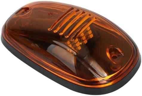 5x Amber Roof Cab Marker Light Clearane LED Running Top Marker Light Roof Running Light Clearance Light LED Trailer Marker Light w/Chrome Bezel Front Rear Tail Clearance Turn Signal Indicators