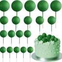 ASTARON 20 Pcs Ball Cake Topper Decorations Mini Balloons Cake Topper Sticks Dark Green Balls Cake Picks Cake Topper Balls Cake Decorations for Christmas Wedding Birthday Cake Decorations