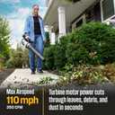 Westinghouse Cordless 20V Leaf Blower Tool Only, 350 CFM and 110 MPH Max Airspeed, 2 hr. Charge Time with Variable Speeds