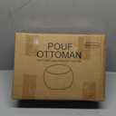 MeMoreCool Stuffed Round Pouf Ottoman Foot Rest, Floor Pouf Foot Stool with Soft Foam Chunk Filling, Round Small Ottoman Footstool Circle Footrest for Couch Living Room, Corduroy Navy