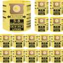 15 Pack 5-8 Gallon Vacuum Bags, Compatible with Shop Vac 5-8 Gallon Wet/Dry Vacuum; Type E 90661, 9066133; Type H 90671, 9067133; VF2004, VHBS, VDBS; Disposable Collection Filter BagYellow)