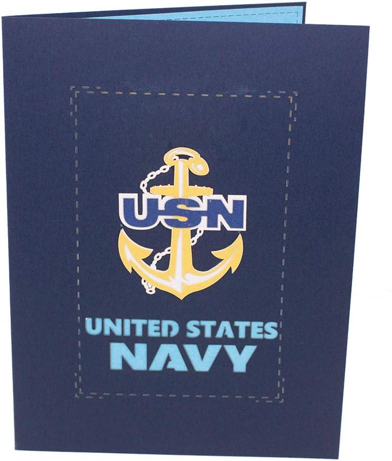 3D Birthday Gift Card, Patriotic Pop Up Greeting Cards with Notepaper, 8x6 inch Thank you Cards for Retirement, Anniversary, Congratulations, Husband, Dad 