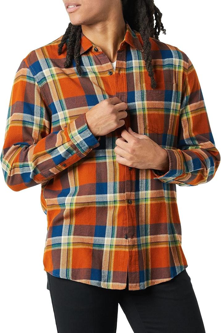 Amazon Essentials Men's Long-Sleeve Flannel Shirt - Discontinued Colors (XS)