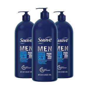 Suave Men Shampoo and Conditioner 2 in 1 Ocean Charge Refreshing, Cleanse and Conditions Hair, 40 oz Pack of 3 Suave Men Shampoo and Conditioner 2 in 1 Ocean Charge Refreshing, Cleanse and Conditions Hair, 40 oz Pack of 3