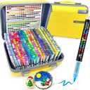 Guangna 360 Acrylic Paint Markers, Brush Tip Acrylic Paint Pens, Quick-Drying Waterproof Ink, for Rock Painting Plastic Wood Canvas Glass Ceramic Metal Art Crafts Supplies Gift