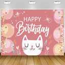 Cute Cat Birthday Party Backdrop Photo Background Cartoon Cat Birthday Party Decorations Banner Cartoon Cat Theme Photography Backdrop