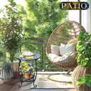 Cinnvoice Outdoor Side Table Round Small Mosaic Patio Accent Indoor End Plant Coffee Tea Table for Yard Patio Porch Garden Living Room, Bedroom(Lemon Style,14 Inch)