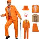Harry and Lloyd Costume Adults Dumb Blue Dumber Orange Tuxedo Top Hat with Bow Tie 90s Halloween Costumes for Men (Medium)