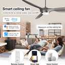 reiga 52 Inch Modern Smart Wifi Ceiling Fan with Light and Remote Control, Living Room Bedroom patio 3 Blade Ceiling Fans with Reversible Mute DC Moto