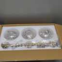 Brushed Gold Bathroom Vanity Light Over Mirror, 3 Light Bathroom Light Fixtures with Clear Globe Glass Shade, Modern Vanity Lighting Wall Mounted